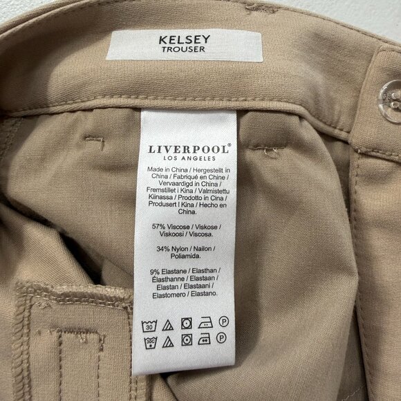 Liverpool Los Angeles Kelsey Straight Trouser Tan Stretch Work Pants Women’s 12 - Picture 9 of 14